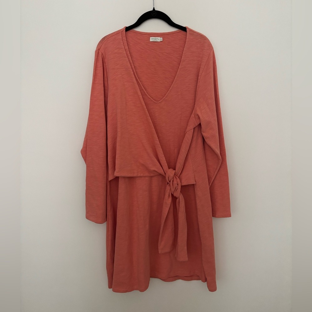 NWOT Spartina 449 Coral Wrap-Style Long Sleeve Dress